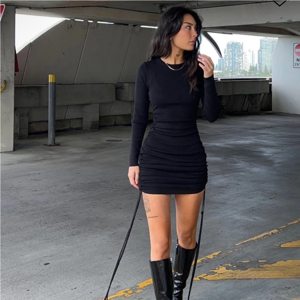 Long sleeve mini dress